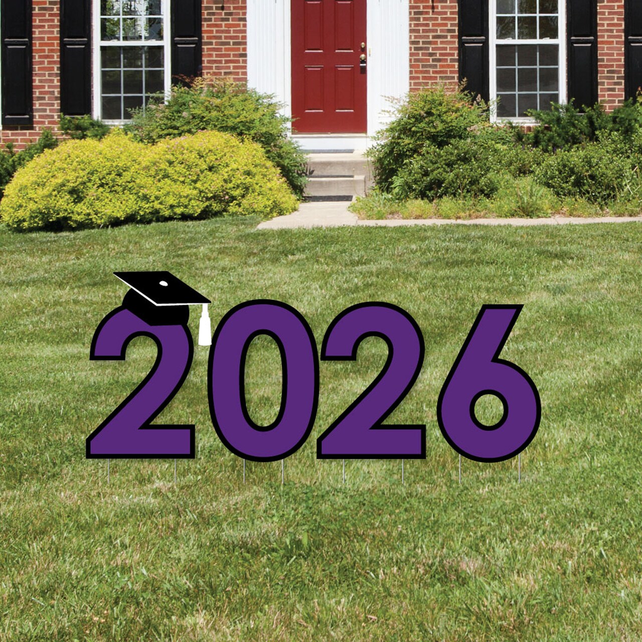 Big Dot of Happiness Purple 2026 Graduation Party Yard Signs - Outdoor Lawn Decorations - 2026